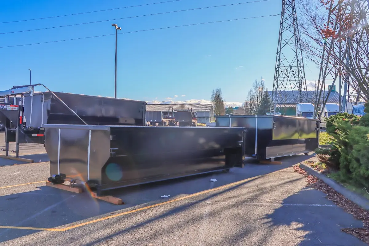 Roll-off dumpster ready for waste disposal at job site for Yard Waste Dumpster Rental in Warminster